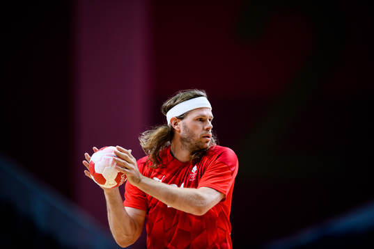Mikkel Hansen of Denmark in the men’s handball match