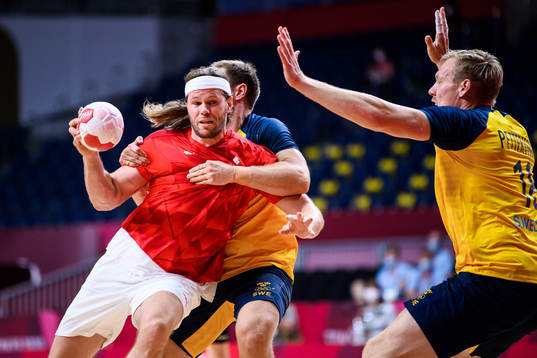 Mikkel Hansen of Denmark in the men’s handball match
