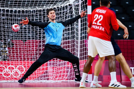 goalkeeper Niklas Landin of Denmark in the men’s handball