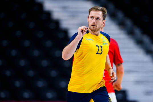 Albin Lagergren of Sweden celebrates in the men’s