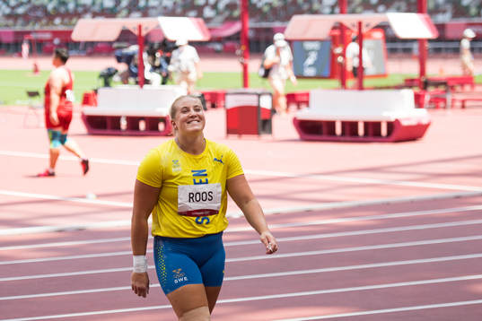 Fanny Roos of Sweden in women’s shot put final