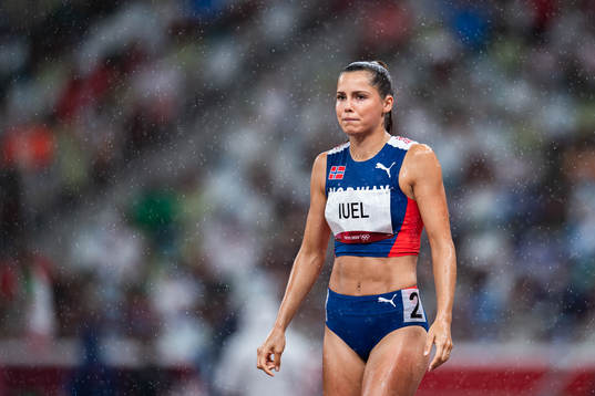 Amalie Iuel of Norway looks dejected when competing in