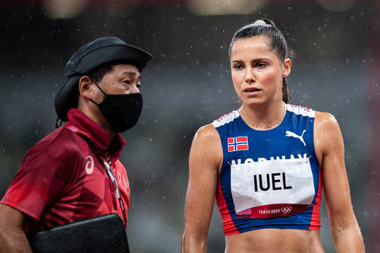 Amalie Iuel of Norway looks dejected when speaking to an
