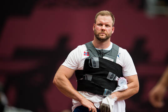 Eivind Henriksen of Norway in the men’s hammer throw