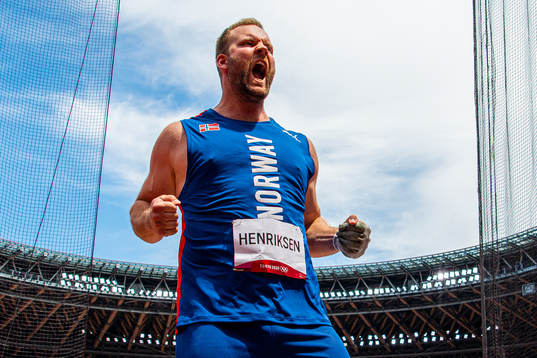 Eivind Henriksen of Norway celebrates