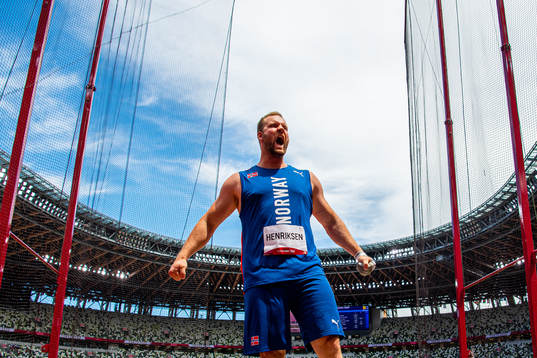 Eivind Henriksen of Norway celebrates