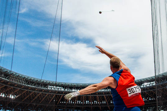 Eivind Henriksen of Norway competes to set a new national