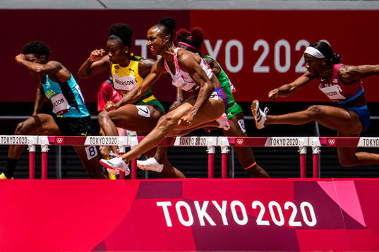 Jasmine Quinn of Puerto Rico competes to win women’s 100