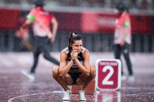 Amalie Iuel of Norway looks dejected when competing in