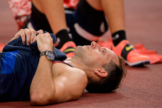 Renaud Lavillenie of France in pain