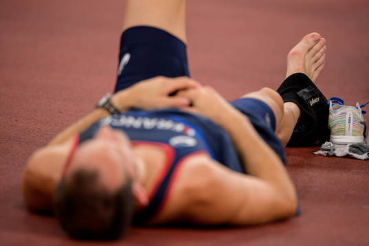 Renaud Lavillenie of France in pain
