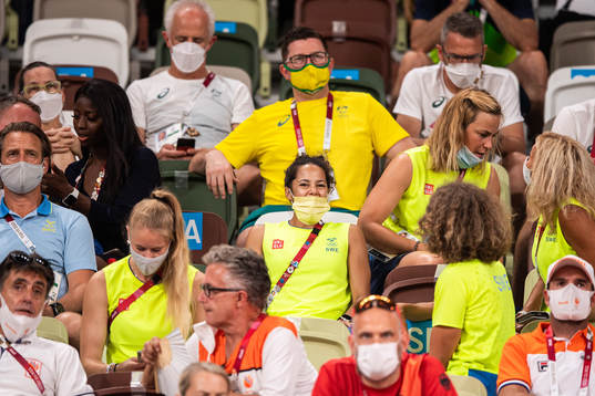 Angelica Bengtsson, pole vault, in the stands