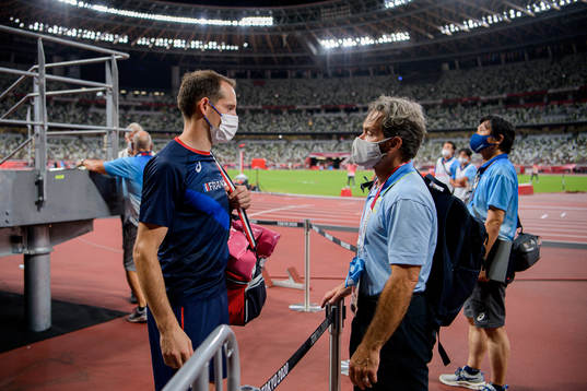 Renaud Lavillenie of France and Greg Duplantis