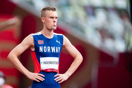 Filip Ingebrigtsen of Norway looks dejected