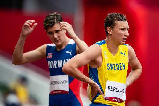 Jakob Ingebrigtsen of Norway and Kalle Berglund of Sweden