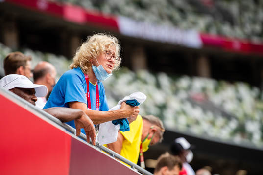 Katrin Klaup coach of Khaddi Sagnia of Sweden