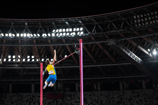 Armand Duplantis of Sweden with an attempt of setting a new