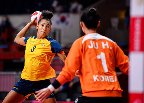 Jamina Roberts of Sweden in the Women's Handball