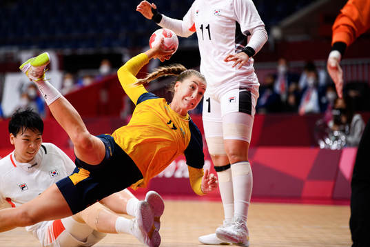 Anna Lagerquist of Sweden in the Women's Handball