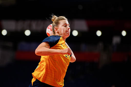 Nathalie Hagman of Sweden in the Women's Handball