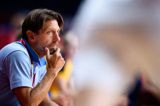 head coach Tomas Axnér of Sweden in the Women's Handball