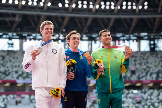 Christopher Nilsen of USA , Armand Duplantis of Sweden and