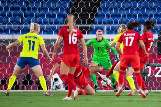 Goalkeeper Stephanie Labbe of Canada in the women’s