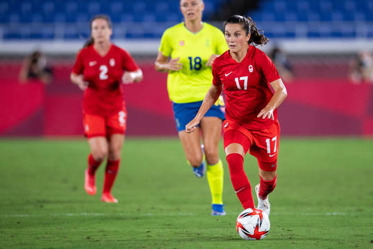 Jessie Fleming of Canada in the women’s football final