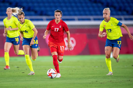 Jessie Fleming of Canada in the women’s football final