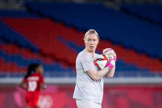 Goalkeeper Hedvig Lindahl of Sweden in the women’s