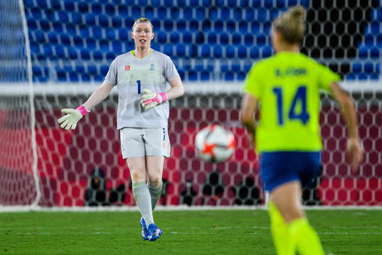Hedvig Lindahl of Sweden in the women’s football final