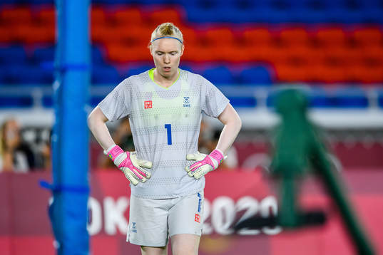 Hedvig Lindahl of Sweden looks dejected