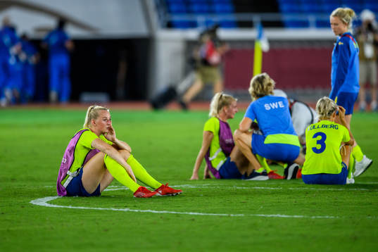 Stina Blackstenius of Sweden looks dejected