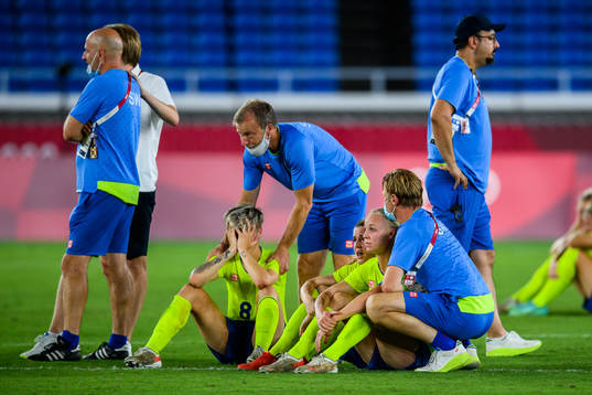 Caroline Seger of Sweden looks dejected