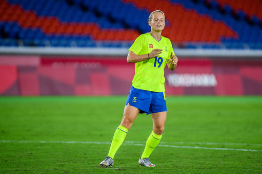 Anna Anvegård of Sweden looks dejected