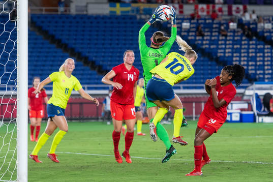 Goalkeeper Stephanie Labbe of Canada  in the women’s