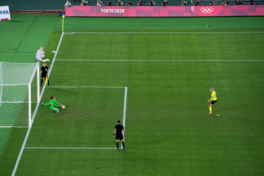 Jonna Andersson of Sweden misses penalty in the women’s