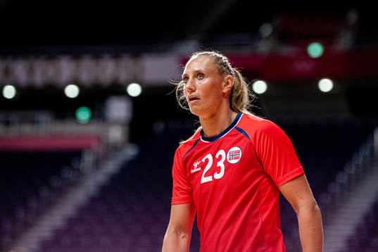 Camilla Herrem of Norway in the women's semifinal handball