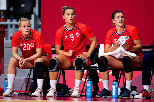 Marit Jacobsen, Nora Mørk and Stine Skogrand of Norway in