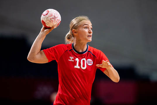 Stine Bredal Oftedal of Norway in the women's semifinal