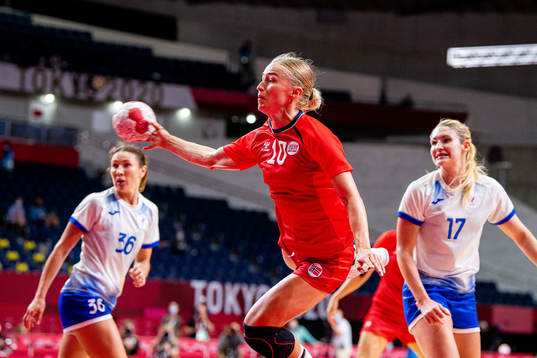 Stine Bredal Oftedal of Norway in the women's semifinal