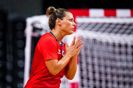 Nora Mørk of Norway in the women's semifinal handball