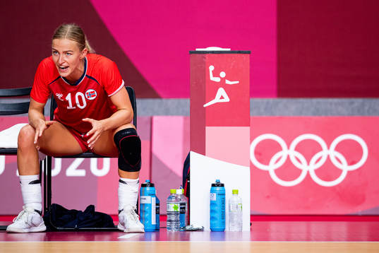 Stine Bredal Oftedal of Norway in the women's semifinal