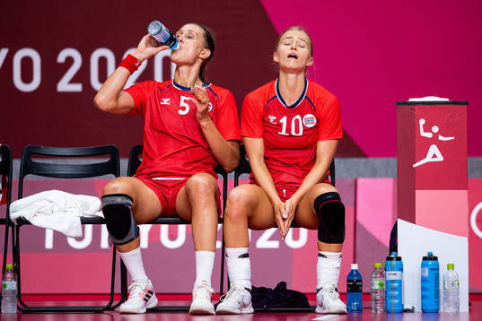 Marit Malm Frafjord and Stine Bredal Oftedal of Norway in