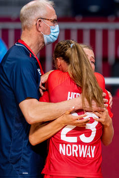 Stine Bredal Oftedal and Camilla Herrem of Norway look