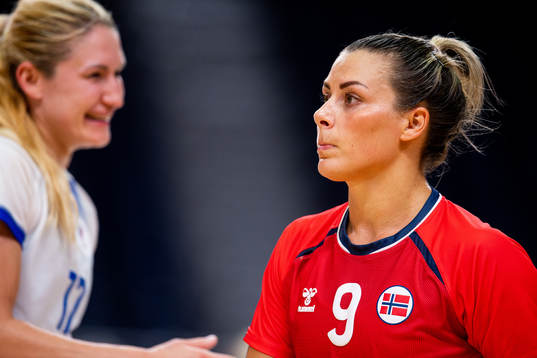 Nora Mørk of Norway looks dejected