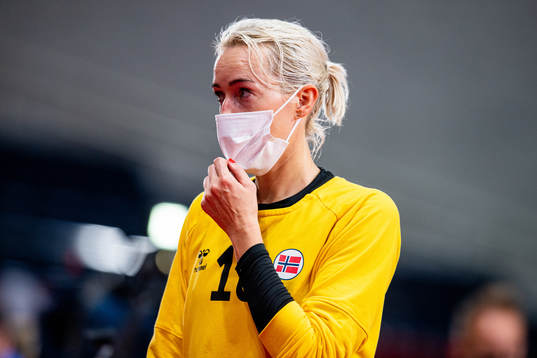goalkeeper Katrine Lunde of Norway looks dejected