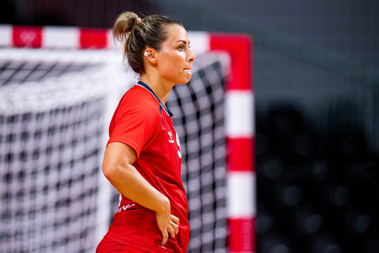 Nora Mørk of Norway look dejected