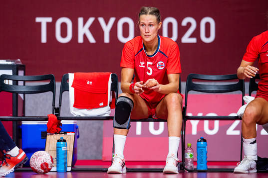 Marit Malm Frafjord of Norway looks dejected