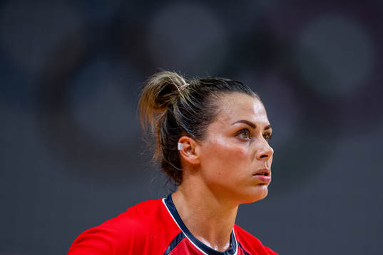 Nora Mørk of Norway in the women's semifinal handball